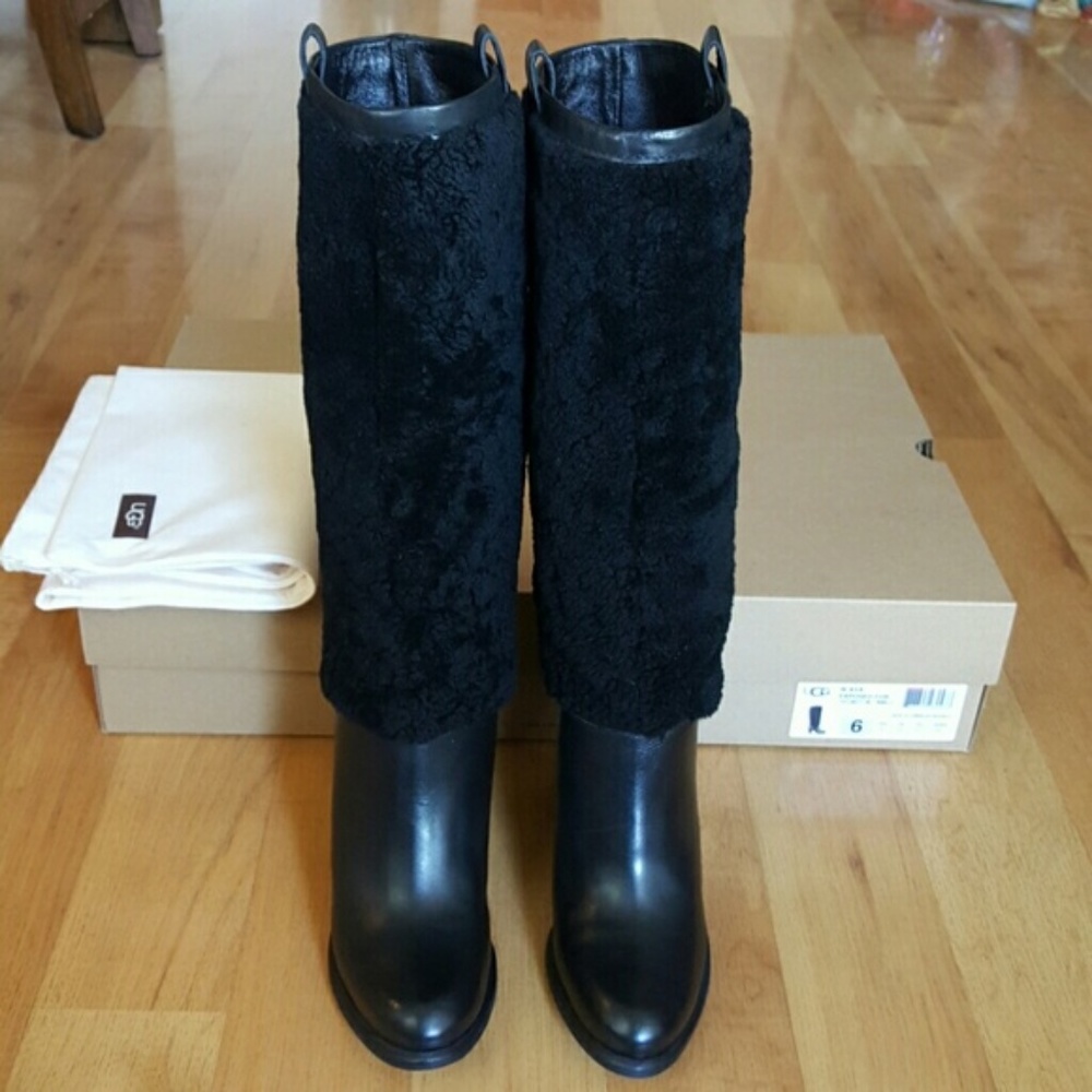 UGG AVA Exposed Fur Boots - Picture 3 of 4